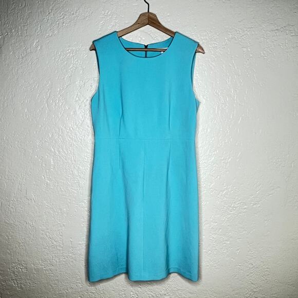 Diane von Furstenberg Carrie Sleeveless Sheath Dress Teal Green Blue Size 12 - Picture 2 of 7